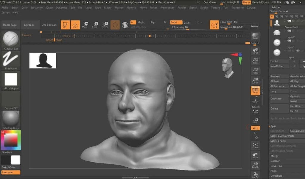 animación facial 3d